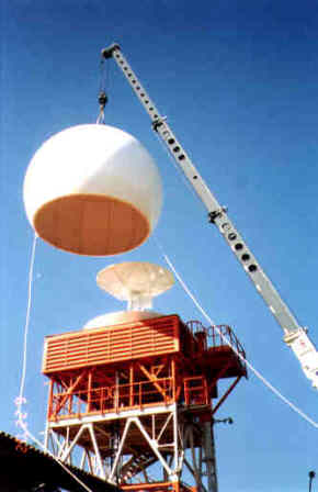 6.7m (22ft) diameter S-band sandwich radome installation in Manaus, Brazil.