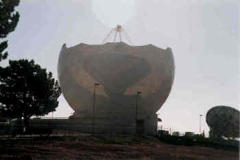 110-ft. (33.5m) Diameter Radome<br> Under Construction in Bright Sunlight.